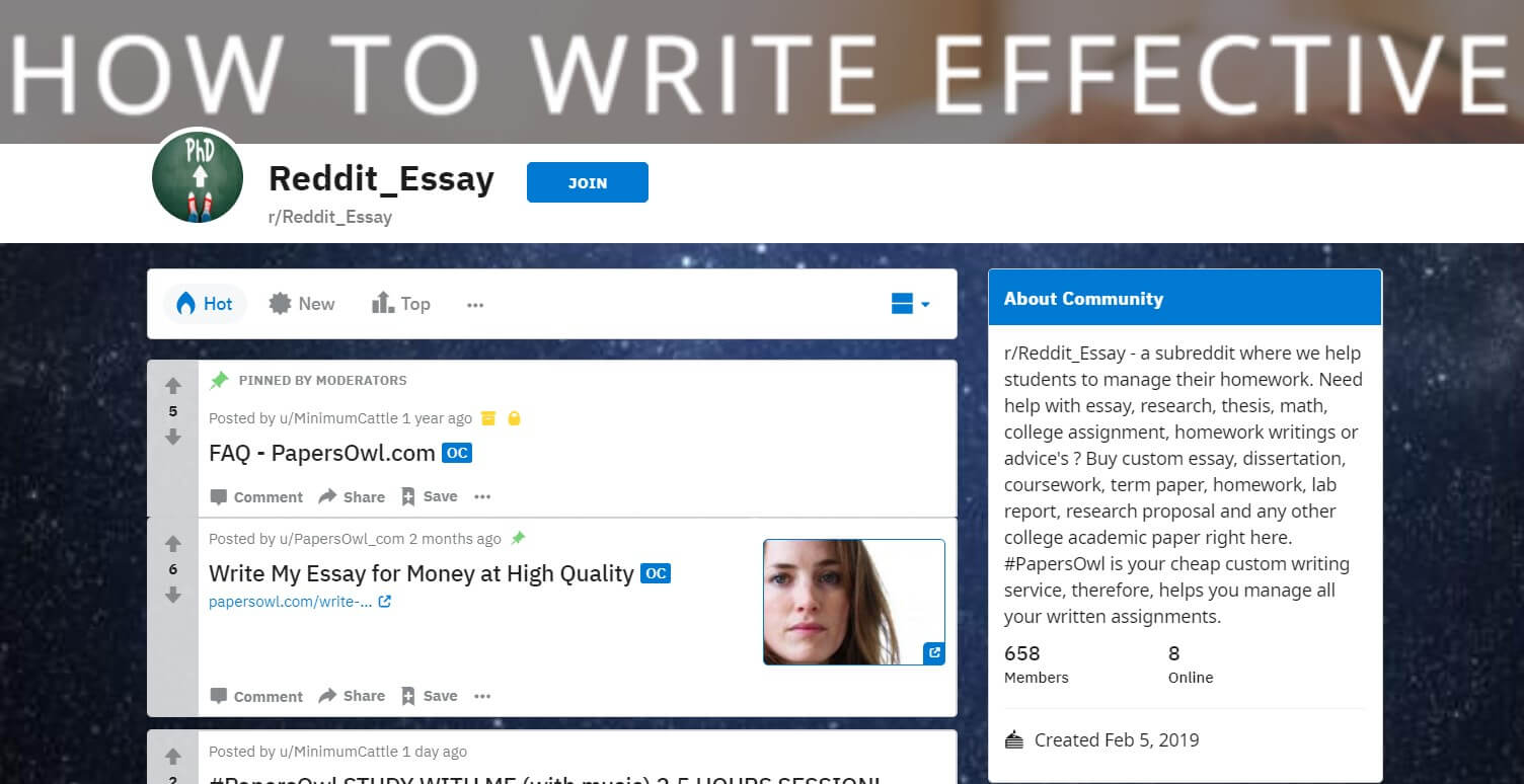 write essay reddit