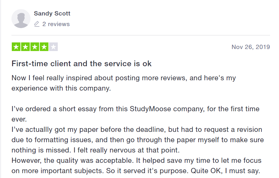 StudyMoose User Review